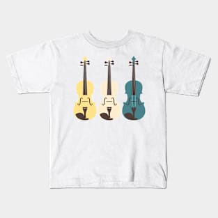 A Serenade of Strings in Yellow, Cream and Teal Kids T-Shirt